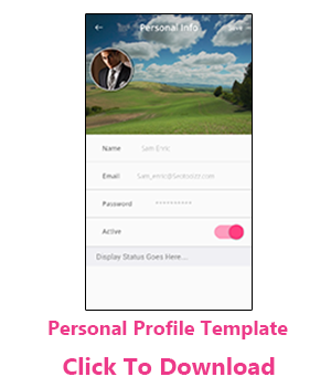android profile app design templates free