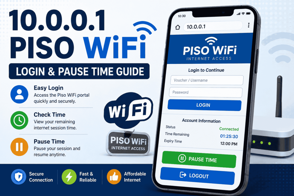 10.0.0.1 Piso WiFi: Login, Pause Time, and Portal Access Guide 10.0.0.1 Piso WiFi