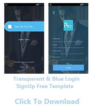 free android template login sign up