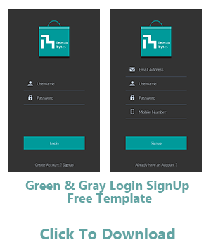 android material design app templates login sign up