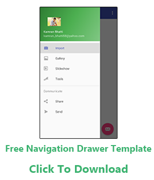 free android navigation drawer template